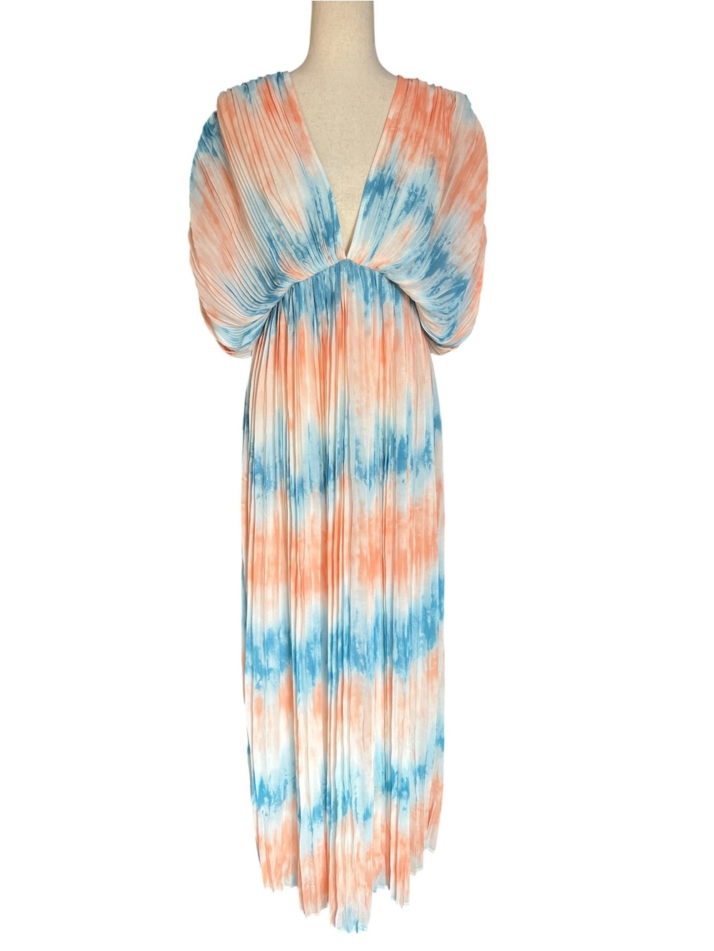 Flying Tomato Tie-Dye Plunging Neckline Maxi Dress